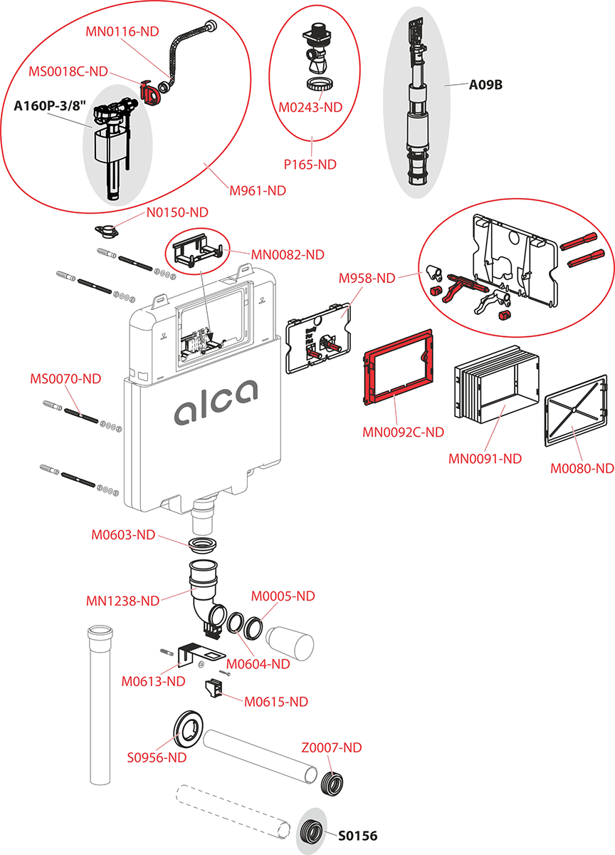 Alca Alcaplast AM1112 Basic modul SLIM tartály