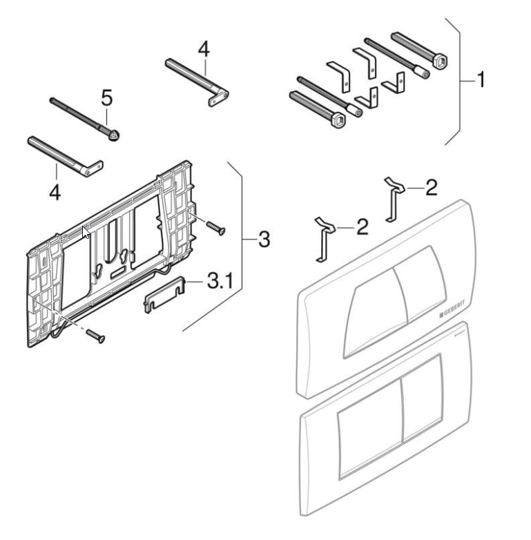 Pótalkatrészek: Twinline működtetőlapok, 2 mennyiséges öblítéshez 1996 -